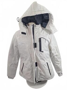 Skieer Women's Waterproof Ski Jacket White Winter Snow Coat Hooded Size S
